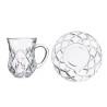 SET 4 TASSES VERRE AVEC PLATO ROMBOS 125ML