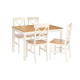 CONJ MESA 4 CADEIRAS BRANCO CASTANHO