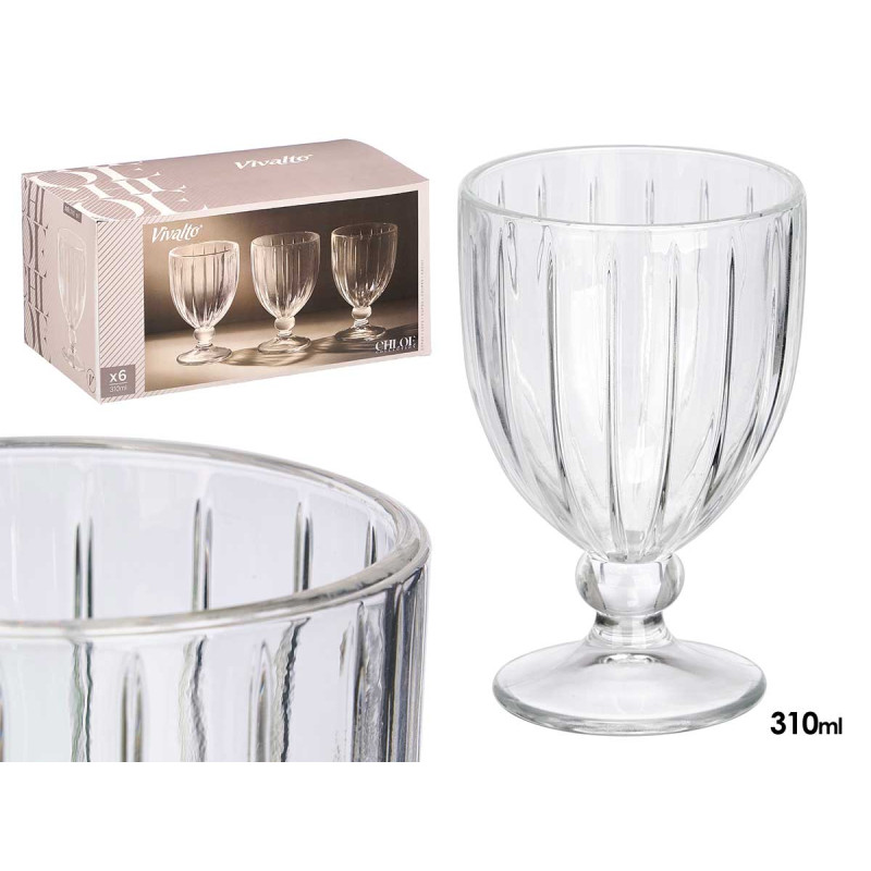 CALICE VINHO RISCAS 310ML TRANSPARENTE