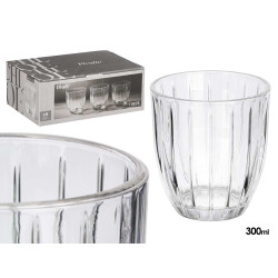 330ML TRANSPARENT STRIPED WATER GLASS