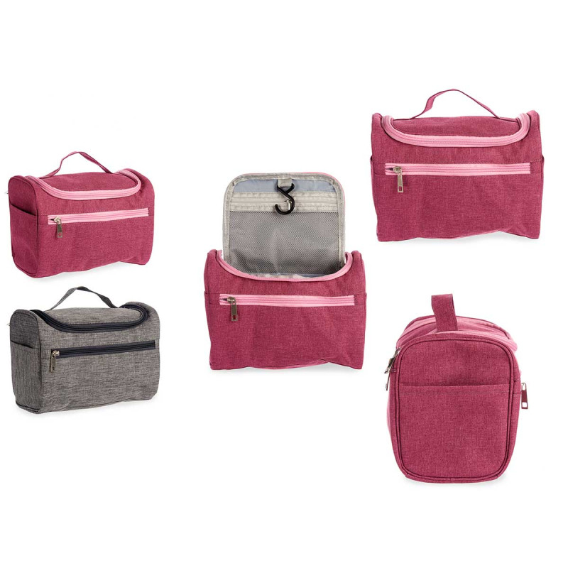 PORTABLE TRAVEL BAG SET GREY PINK