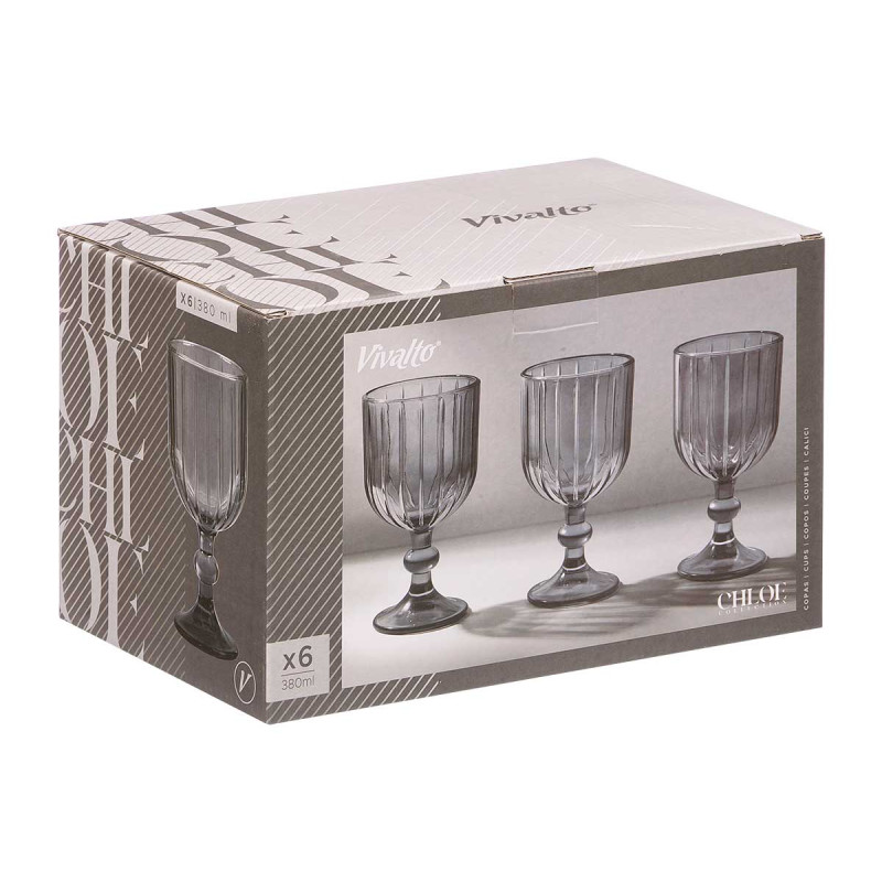 COUPE À VIN RAYURES 380ML FUMÉE