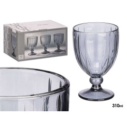 CALICE VINHO RISCAS 310ML CINZENTO