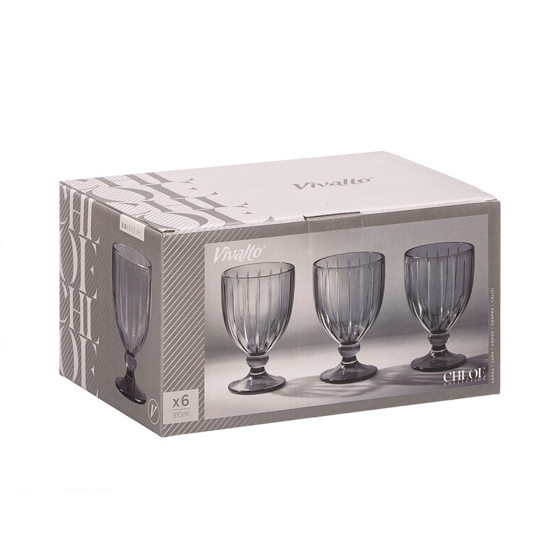 COUPE À VIN RAYURES 310ML FUMÉE