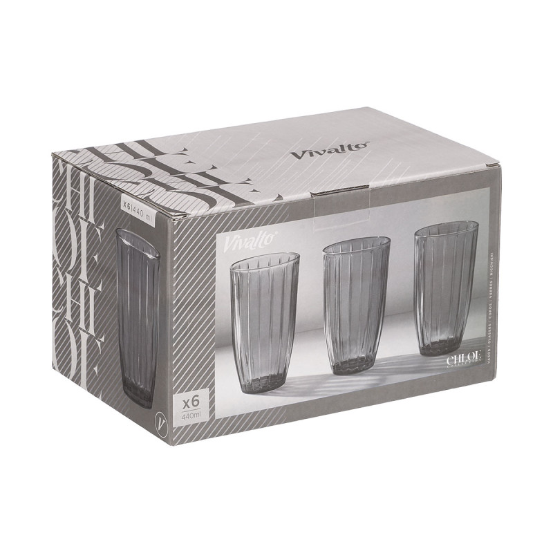 VERRE HAUT RAYURES 440ML FUMÉE