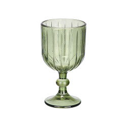 COPA VINO RAYAS 380ML VERDE