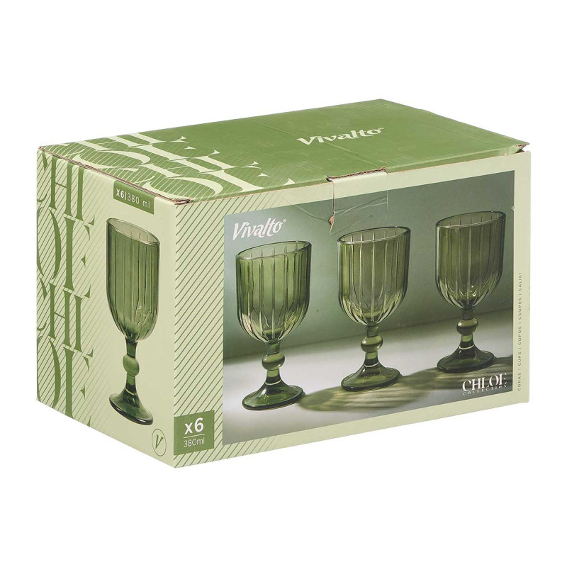 CALICE VINHO RISCAS 380ML VERDE