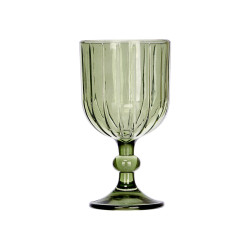 COPA VINO RAYAS 380ML VERDE