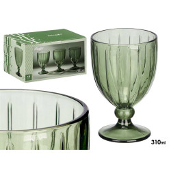 CALICE VINHO RISCAS 310ML VERDE