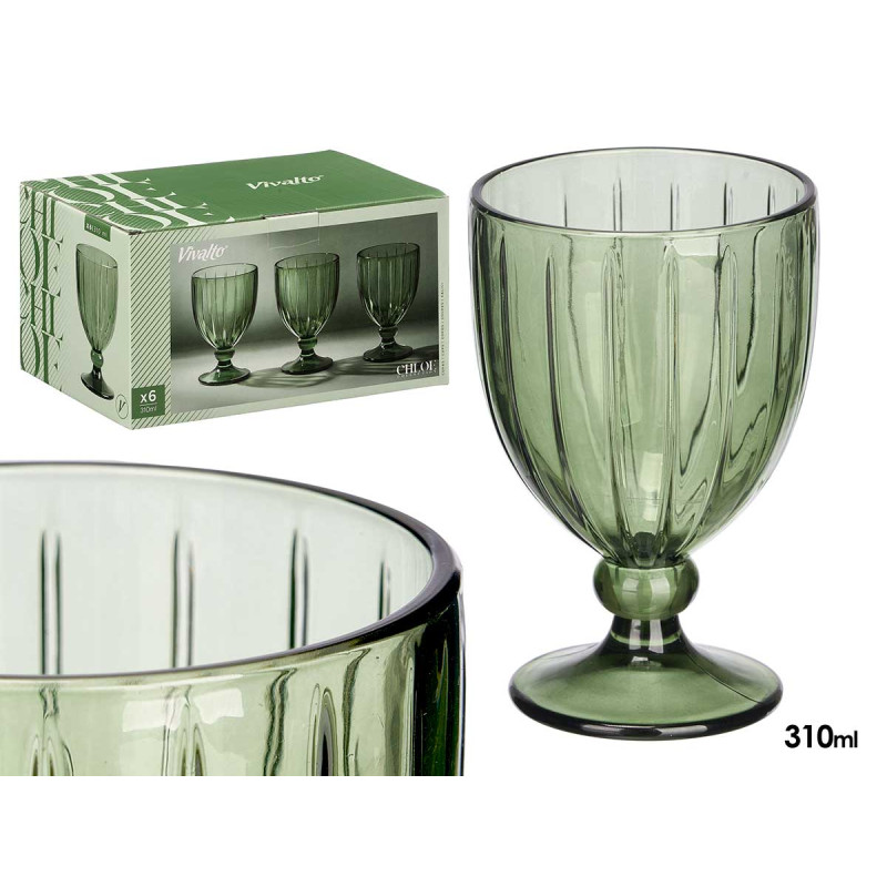 COUPE À VIN RAYURES 310ML VERT