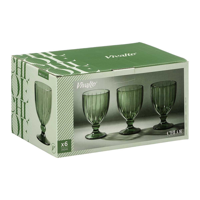 COUPE À VIN RAYURES 310ML VERT