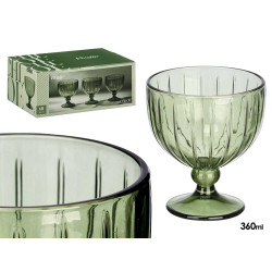 TAÇA PARA GELADO RISCAS 350ML VERDE