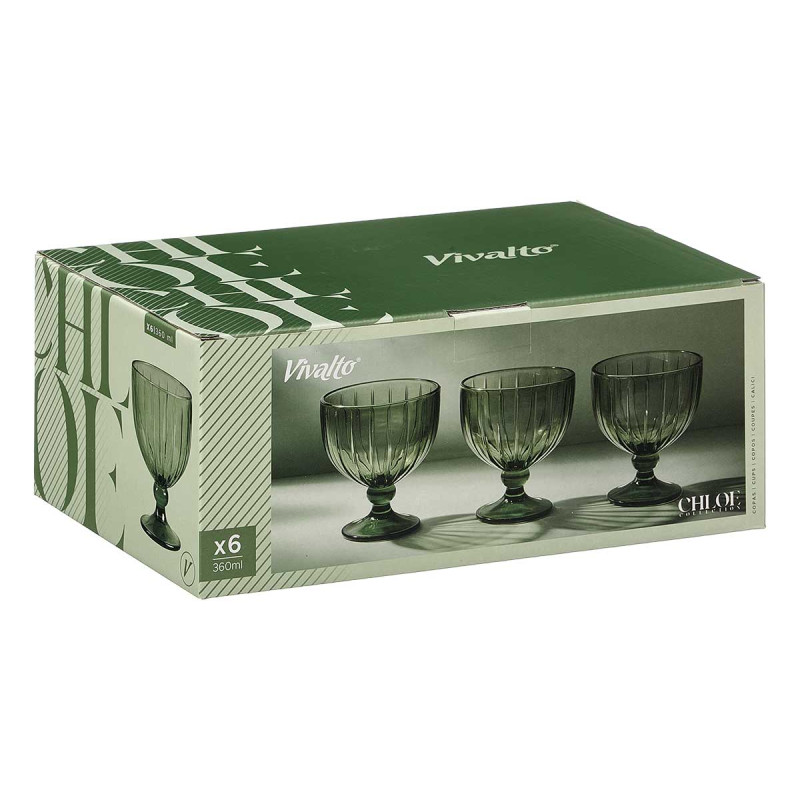 350ML GREEN STRIPED ICE CREAM CUP
