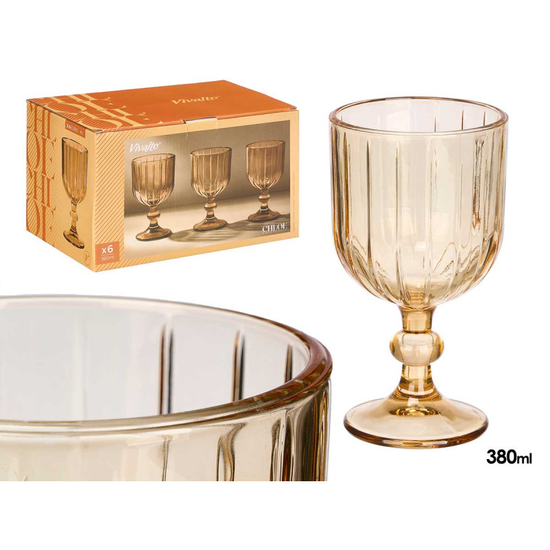 380ML AMBER STRIPED WINE CUP