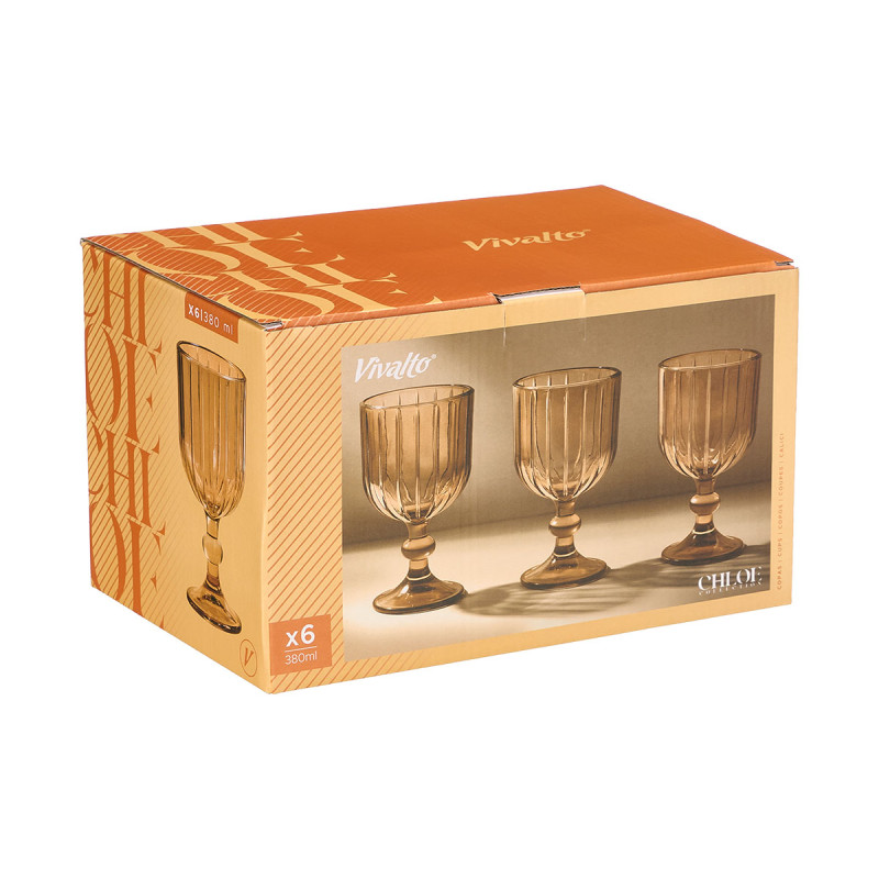 COUPE À VIN RAYURES 380ML AMBRE
