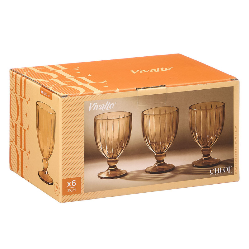COUPE À VIN RAYURES 310ML AMBRE