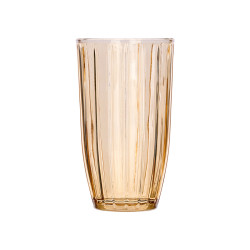 440ML AMBER STRIPED TALL GLASS