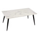 TABLE DE CENTRE EFFET MARBRE BLANC