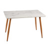 TABLE EFFET MARBRE BLANC