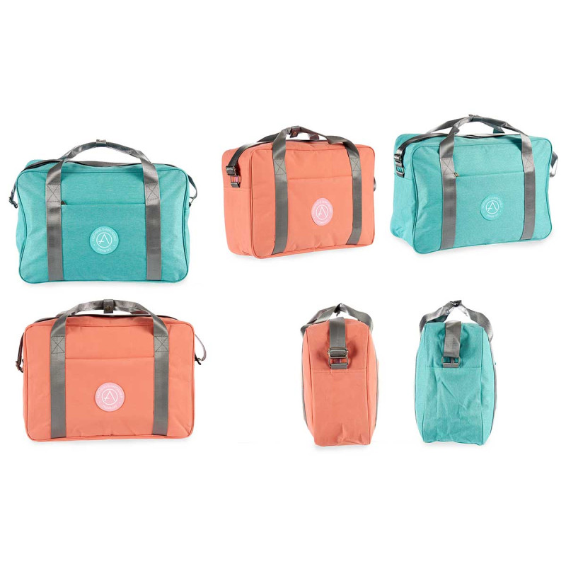BORSA VIAGGIO MANIGLIA ASS TURCHESE ROSA