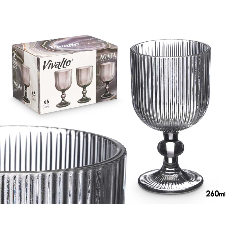 WHITE WINE GLASS GREY COLOUR 260 ML