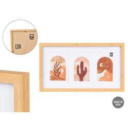 3 PICTURES FRAME 10X15 BAMBOO EFFECT