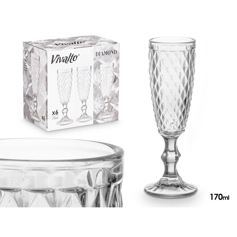 TRANSPARENT SPARKLING WINE GLASS 170 ML