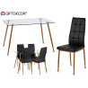DAVI SET TABLE ROUND LEGS 4 BLACK CHAIRS