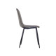 CHAISE EN PEAU DE MOUTON À PIEDS NOIRS GRIS FONCÉ