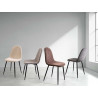 CHAISE EN PEAU DE MOUTON À PIEDS NOIRS GRIS FONCÉ