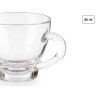 SET 4 GLASS COFFEE CUPS WITH HANDLE 80ML