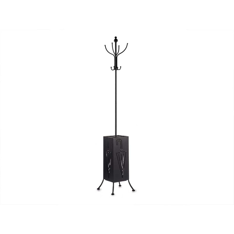 PORTEMANTEAU PORTE PARAPLUIE METAL CARRE NOIR