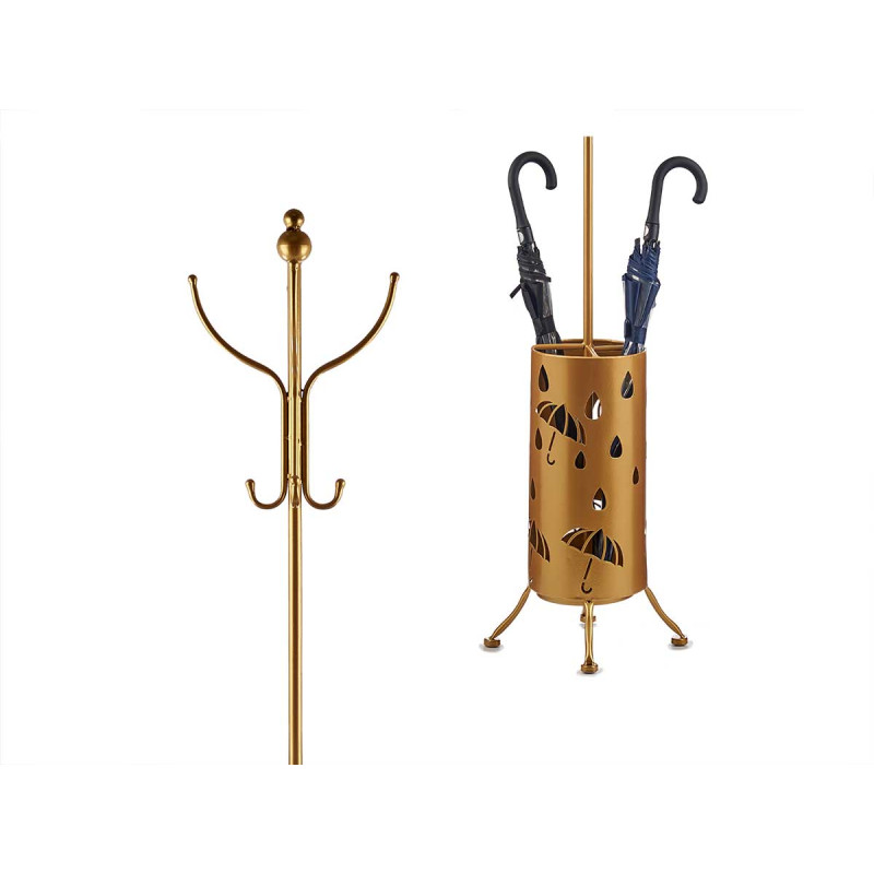 GOLDEN ROUND METAL COAT RACK UMBRELLA'S HOLDER