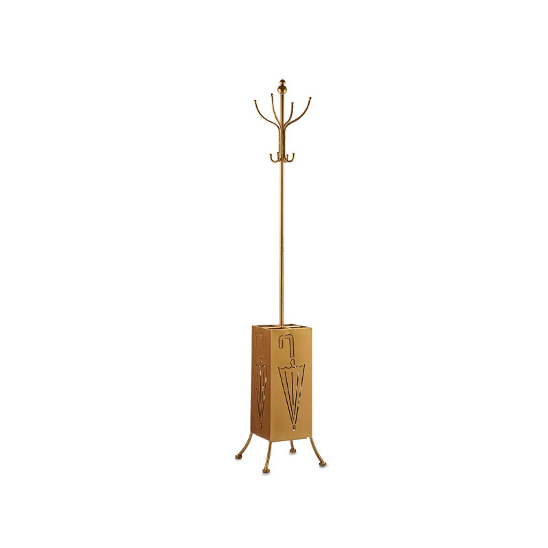 PORTEMANTEAU PORTE PARAPLUIE METAL CARRE DORE