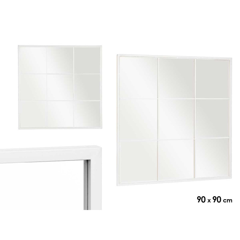 MIROIR FENÊTRE BLANC 90X90CM