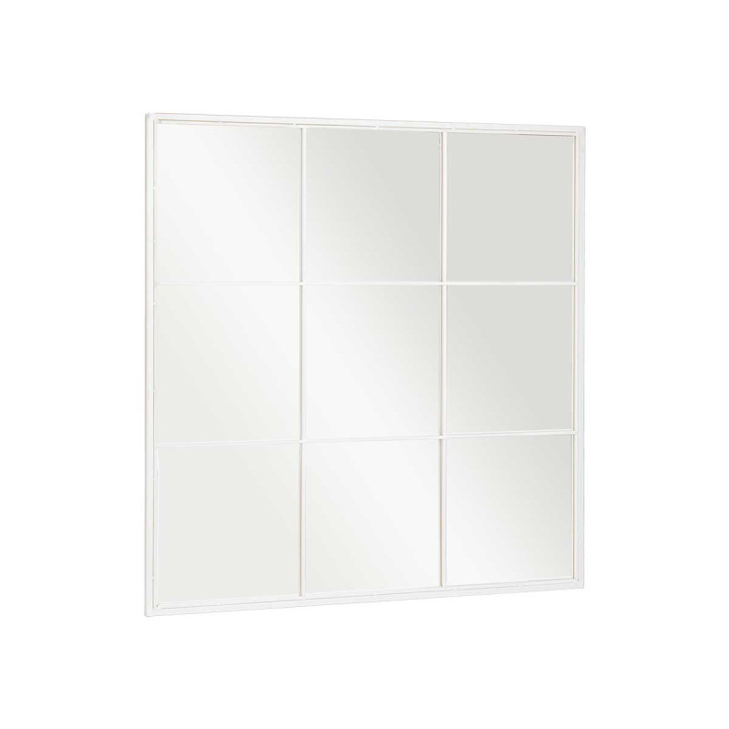 WHITE WINDOW MIRROR 90X90CM