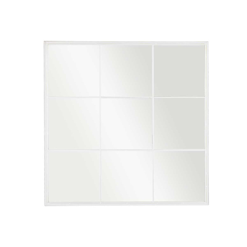 WHITE WINDOW MIRROR 90X90CM