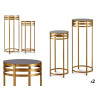 SET 2 MESAS ALTAS NEGRO ORO