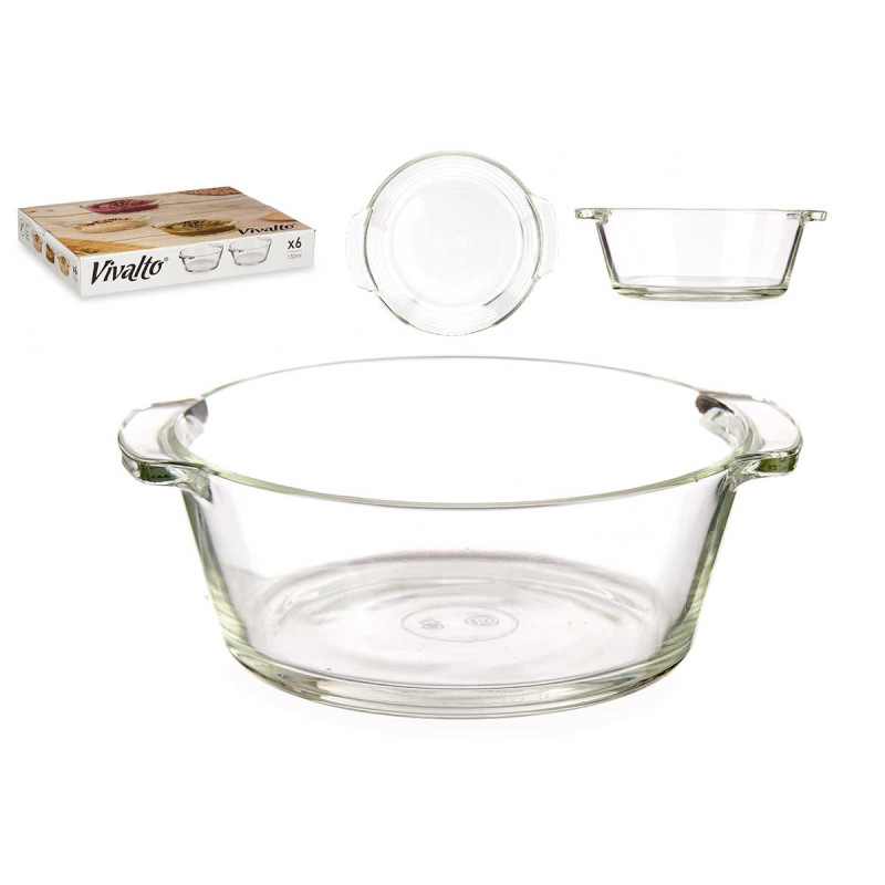 CASSEROLE RONDE VERRE APÉRITIFS POIGNÉES 150ML