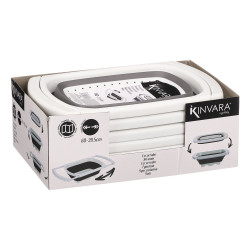 SCOLAPASTA REGOLABILE RETTAN BIANCO E GRIGIO