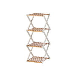 LIBRERIA QUADRUPLA PIEGABILE BAMBU BIANCO