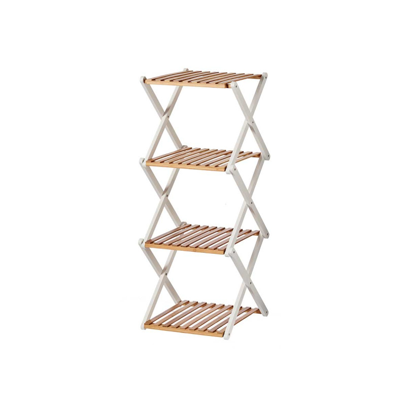 ESTANTERIA CUADRUPLE PLEGABLE BAMBU BLANCA