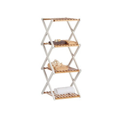 ESTANTERIA CUADRUPLE PLEGABLE BAMBU BLANCA
