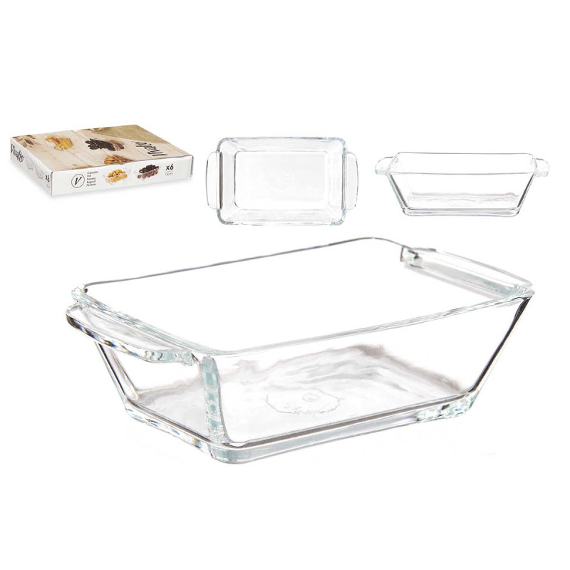CAÇAROLA VIDRO RECTANGULAR COM ASAS 150ML