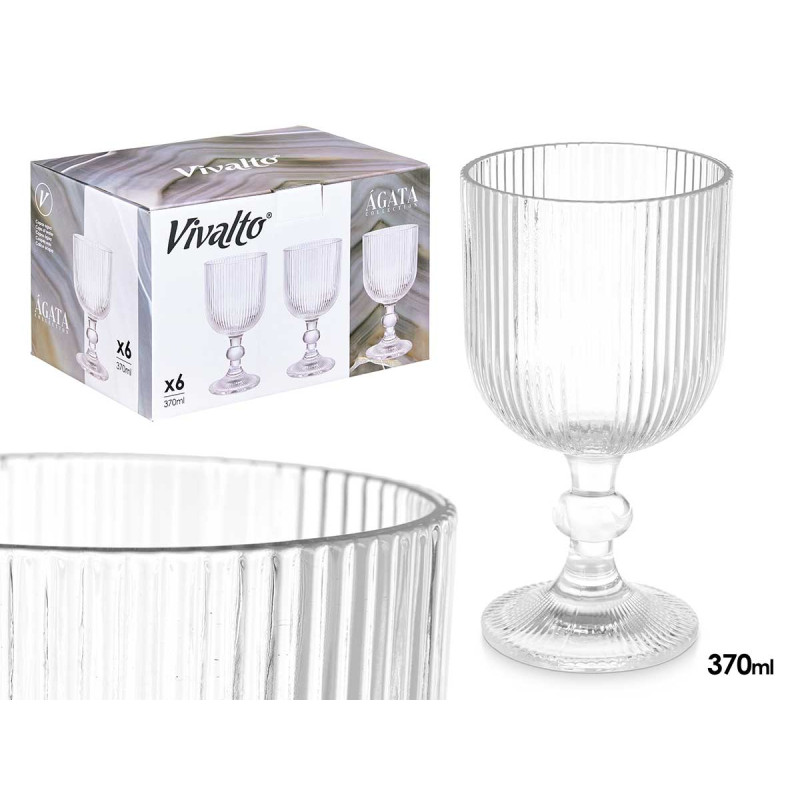 COPO AGUA 370ML TRANSPARENTE RISCAS