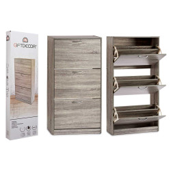 SCARPIERA LEGNO A 3 PIANI COLORE GRIGIO SCURO