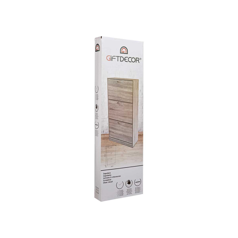 SCARPIERA LEGNO A 3 PIANI COLORE GRIGIO SCURO
