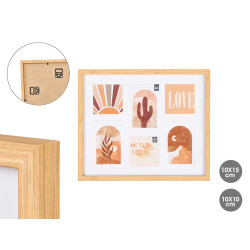 6 PICTURES FRAME 10X15 BAMBOO EFFECT