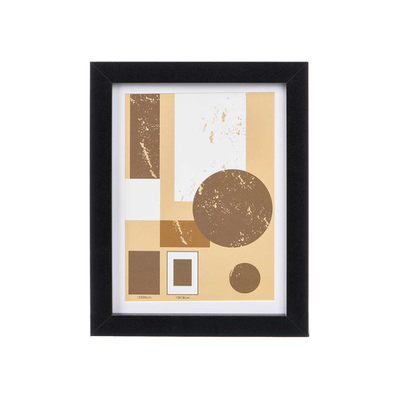 PORTAFOTO PARED MADERA PASPARTU 13X18CM NEGRO