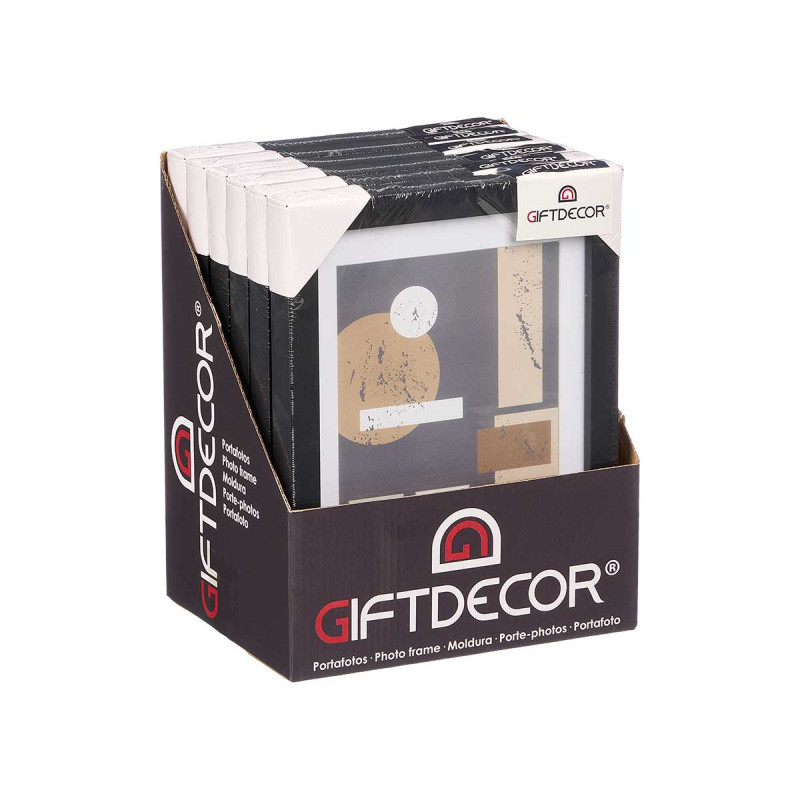 PORTAFOTO PARED MADERA PASPARTU 15X20CM NEGRO
